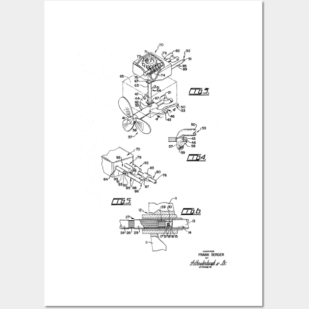 Boat Manoeuvring Vintage Patent Hand Drawing Wall Art by TheYoungDesigns